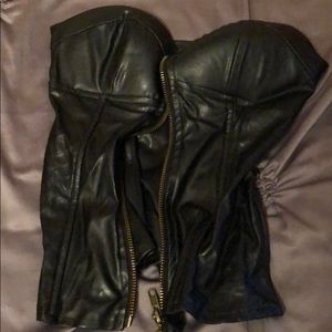 Faux leather corset